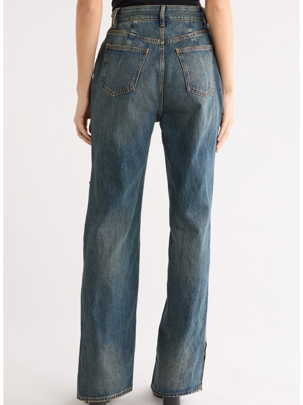Good American The Khloé Jean Patchwork Straight 27 - Picture 2 of 14
